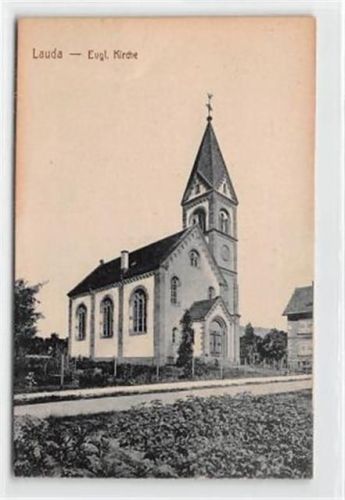 Lauda-Königshofen Lauda-Königshofen. ein Blick auf die evangelische Kirche ungelaufen Gute Erhaltung.