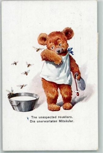 1952 Teddybär Milchschale Verlag BKW I Serie 105-3 AK