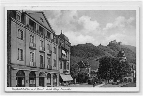 Bernkastel-Kues Bernkastel-Kues an der Mosel. Hotel Burg Landshut gelaufen. Leichter Stempeldurchdruck, sonst gut erhalten