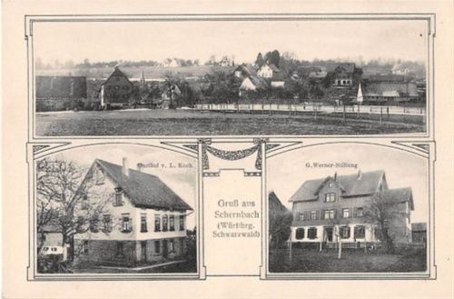 Schernbach Gasthof von L. Koch und G. Werner-Stiftung ungelaufen Gute Erhaltung.