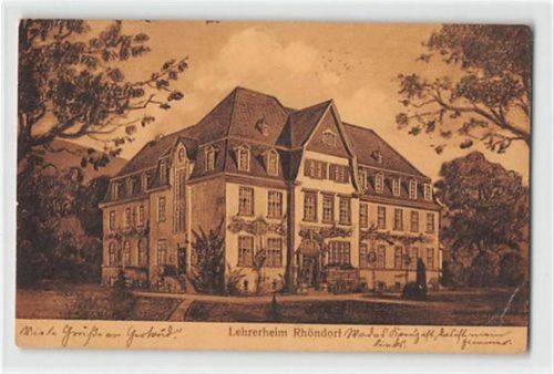 Künstlerkarte Rhöndorf. Lehrerheim. Feldpost kleiner Knick unten rechts, sonst gut erhalten