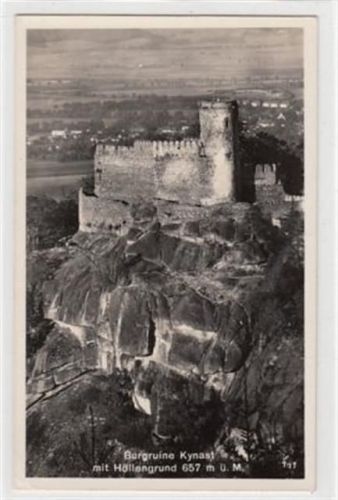 Kynast Burgruine Kynast / Chojnik - Kreis Hirschberg / Jelenia Góra mit Höllengrund ungelaufen kleiner Knick an der linken unteren Ecke , sonst gut erhalten