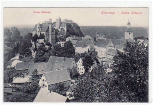 Hohnstein Hohnstein mit Teilansicht und Schloss gelaufen von 1908. Gute Erhaltung.
