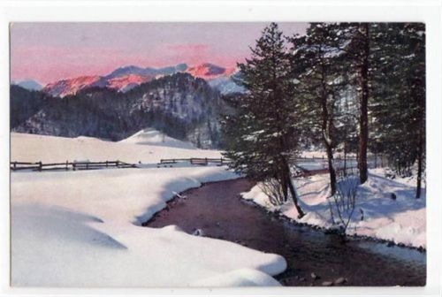 Biberwier mit Winterlandschaft ungelaufen Gute Erhaltung.