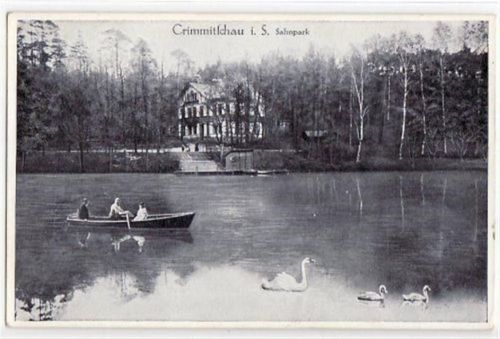Crimmitschau mit Partie im Sahnpark. Feldpost, mit Stempel von 1941. Gute Erhaltung.