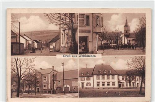 Weiskirchen mit Straßenansicht und Hotel Hofhaus ungelaufen leichte Eckabschürfungen unten, leicht fleckig, sonst gut erhalten