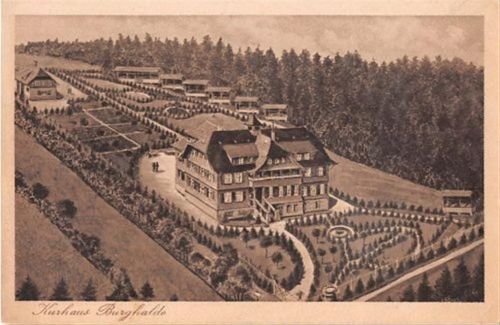 Unterlengenhardt, Künstlerkarte. Kurhaus Burghalde ungelaufen kleiner Knick unten rechts, sonst gut erhalten