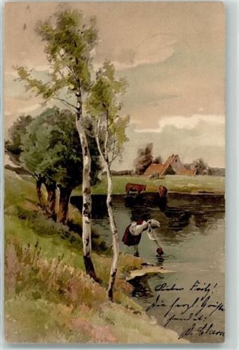 1904 Serie 1258 Vom Lebensweg - Bäuerin Landwirtschaft