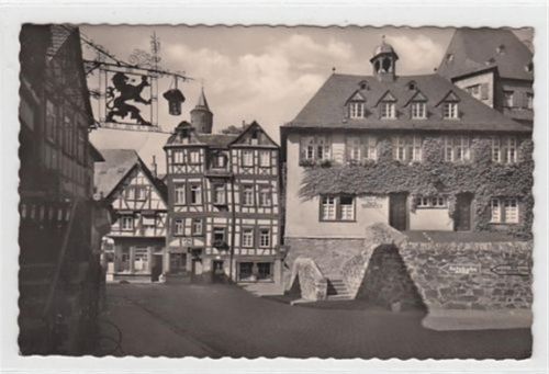 Idstein Idstein. Partie am König-Adolf-Platz gelaufen, 1955. Leichter Stempeldurchdruck, sonst gut erhalten