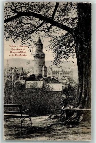 Idstein 1912 Herenturm Baugewerkschule Molkelinde Ruhebank