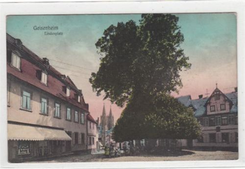 Geisenheim Geisenheim am Rhein. Lindenplatz gelaufen, 1913. leichte Abschürfungen, leicht stockfleckig, sonst gut erhalten