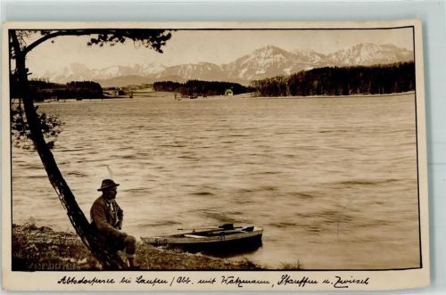 Laufen Abtsdorfersee mit Watzmann Staufen und Zwiesel Ruderboot