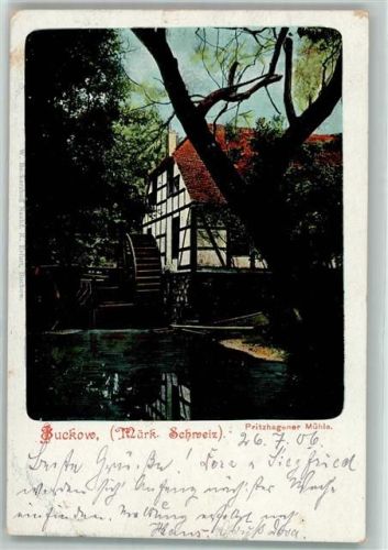 Buckow 1906 Pritzhagener Mühle Wasserrad