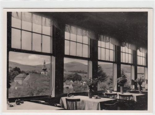 Gersfeld. Innenansicht mit Ausblick vom Gasthof u. Pension goldener Stern ungelaufen Gute Erhaltung.