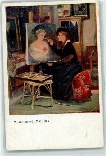 Frau als Malerin sign. Martinkova AK
