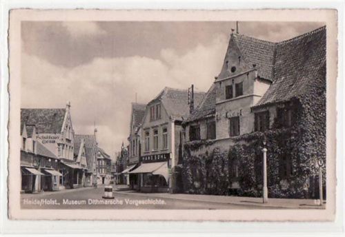 Heide mit Museum Dithmarsche Vorgeschichte gelaufen, ca. 1943. Gute Erhaltung.