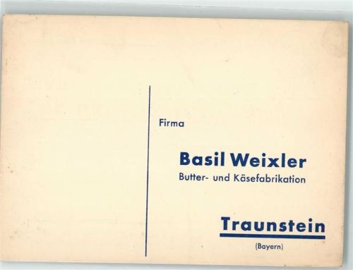 Traunstein Basil Weixler Käsefabrikation Bestellkarte