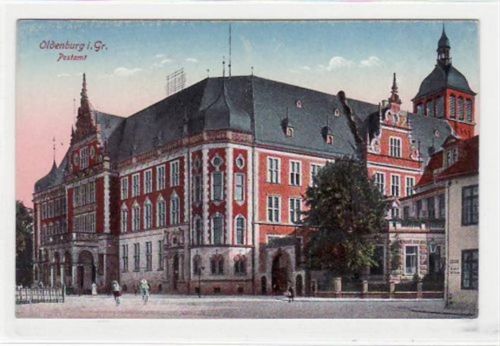 Oldenburg Oldenburg mit Postamt ungelaufen kleiner Knick unten rechts, leicht fleckig, sonst gut erhalten