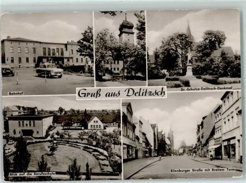 Delitzsch Bahnhof Dr. Schulze Delitzsch Denkmal Berufsschule Eilenburger Straße Breiter Turm Auto