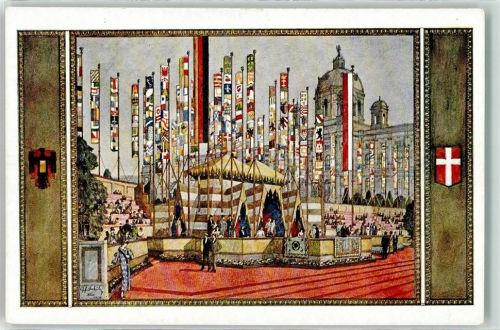 Wien Festpostkarte 10. Sängerbundesfest Wien 1928 - Festzelt