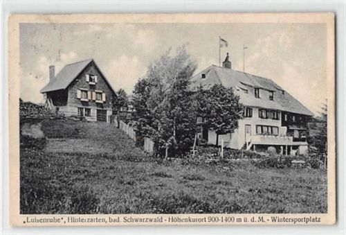Hinterzarten Hinterzarten. Landhaus Luisenruhe gelaufen. Rückseite leicht fleckig, leichter Schrift- und Stempeldurchdruck, leicht bügig, sonst gut erhalten