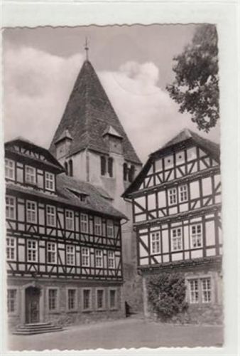 Kaufungen Oberkaufungen. Stift mit Kirche gelaufen, Marke entfernt, handschriftliches Datum von 1959. Leichter Stempeldurchdruck, sonst gut erhalten