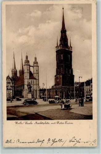 Halle 1908 Marktplatz Roter Turm