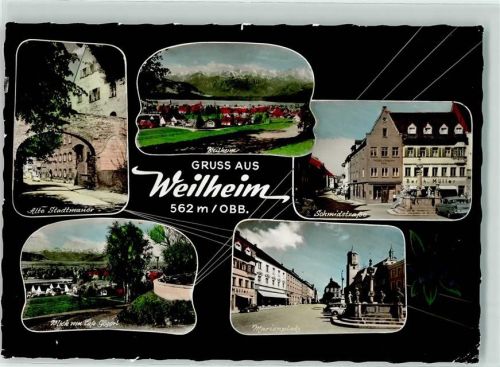 Weilheim Alte Stadtmauer Schmidtstraße Marienplatz Brunnen