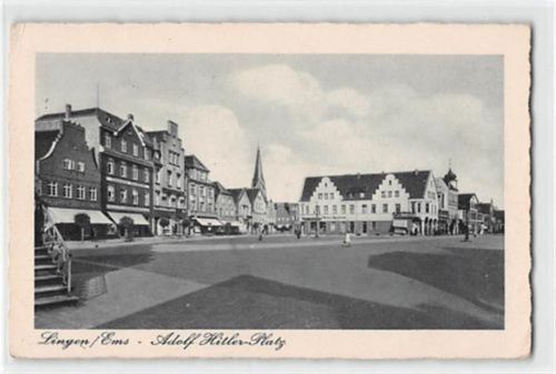 Lingen an der Ems. Adolf Hitler - Platz gelaufen. Gute Erhaltung. WK II