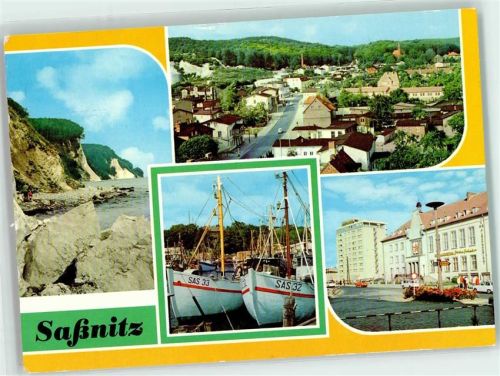 Sassnitz Kreideküste Hohes Ufer Fischereihafen Seemannsheim John Schehr und Rügen Hotel