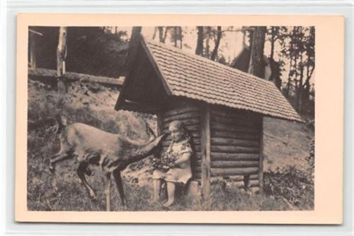 Altenberg im Rheinland. Deutscher Märchenwald. ein Mädchen mit Reh ungelaufen Gute Erhaltung.
