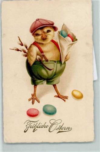 1928 vermenschlicht Ostern Papiertüte mit Ostereier AK
