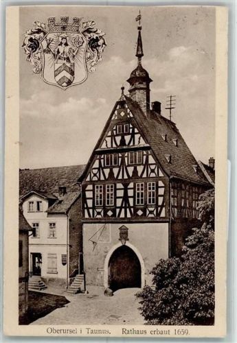 Oberursel 1915 Rathaus Fachwerk Wappen