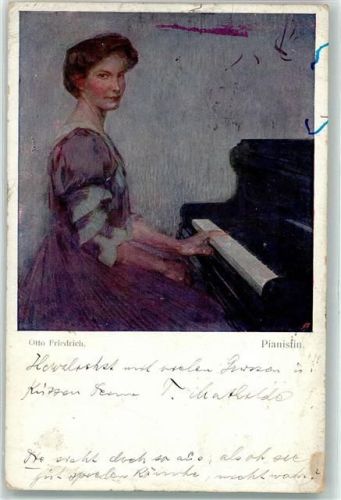 1911 Pianistin sign. Otto Friedrich Brüder Kohn BKW 1054