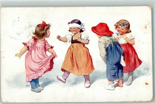1912 Blinde Kuh Kinderspiele Verlag B.K.W. I Brüder Kohn Serie 565-1 AK