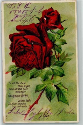 1909 Vers Poesie / Liebe AK