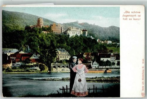 Heidelberg Schloss Paar Tracht die schöne Jugendzeit ist halt so kurz
