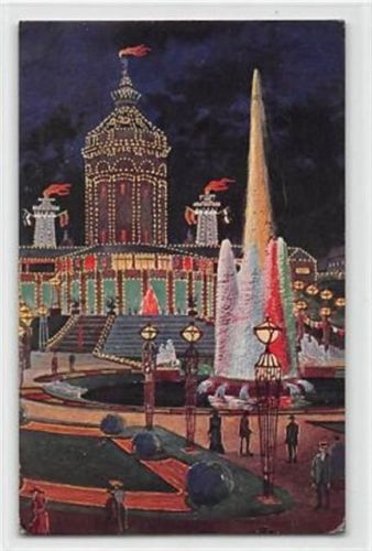 Mannheim Künstlerkarte Mannheim. Jubiläums-Ausstellung Wasserturm und Leuchtfontaine gelaufen. leichte Abschürfungen, leichter Schrift- und Stempeldurchdruck, sonst gut erhalten