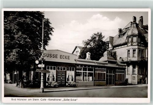 Bad Münster-Ebernburg Cafe-Konditorei Süße Ecke Emailleschild Ortswegweiser