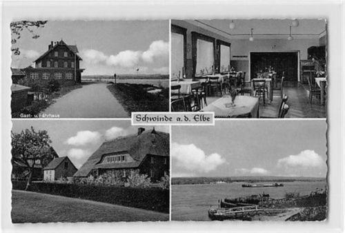 Schwinde an der Elbe. Gast- und Fährhaus gelaufen kleiner Knick oben rechts, sonst gut erhalten