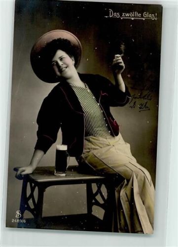 1911 Frau mit Bier und Zigarette Serie 2489-6