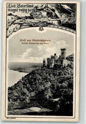 Niederlahnstein 1917 Schloss Stolzenfels am Rhein Kgl. Reserve-Lazarett Niederlahnstein