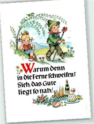 Warum in die Ferne schweifen.... Kuchen Wandern Wein Bier AK