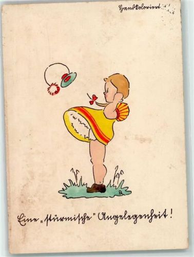 1939 Eine stürmische Angelegenheit - handcoloriert Kind