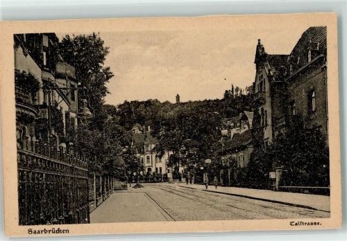 Saarbrücken Talstraße mit Winterberg Litfaßsäule