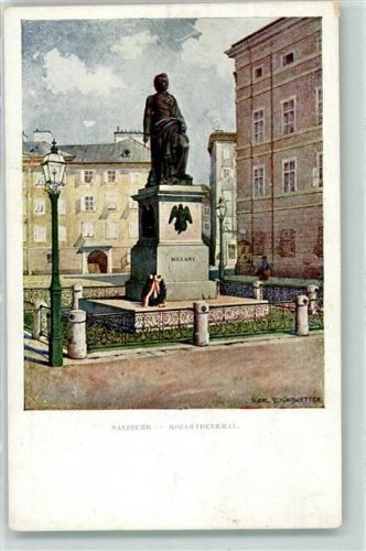 Salzburg Denkmal Mozart sign. Karl Schönwetter