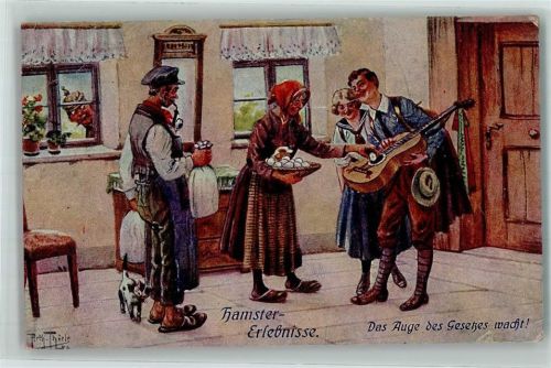 Hamster Erlebnisse Verlag Gebr. Dietrich Serie 176-5 Wandervogel Eier werden in der Gitarre versteckt AK