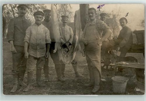 WK I Schwein schlachten , Schäferhund Soldatenleben 1917