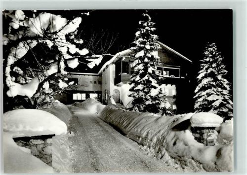 Bayerisch Gmain Winter Pension Berghof bei Nacht