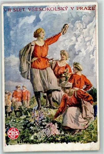 Prag Frau Blumenwiese Hut VII SLET VSESOKOLSKY